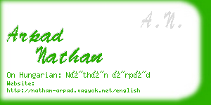 arpad nathan business card